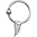 16G Sterling Silver Angel Wing BCR Captive Ring