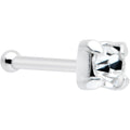 Sterling Silver 2mm Clear Nose Bone Created with Crystals