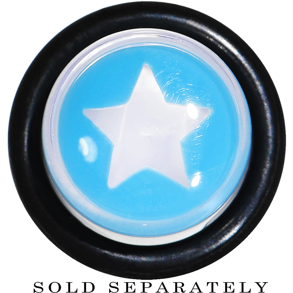 00G Clear Light Blue Acrylic Wish on a Star Taper