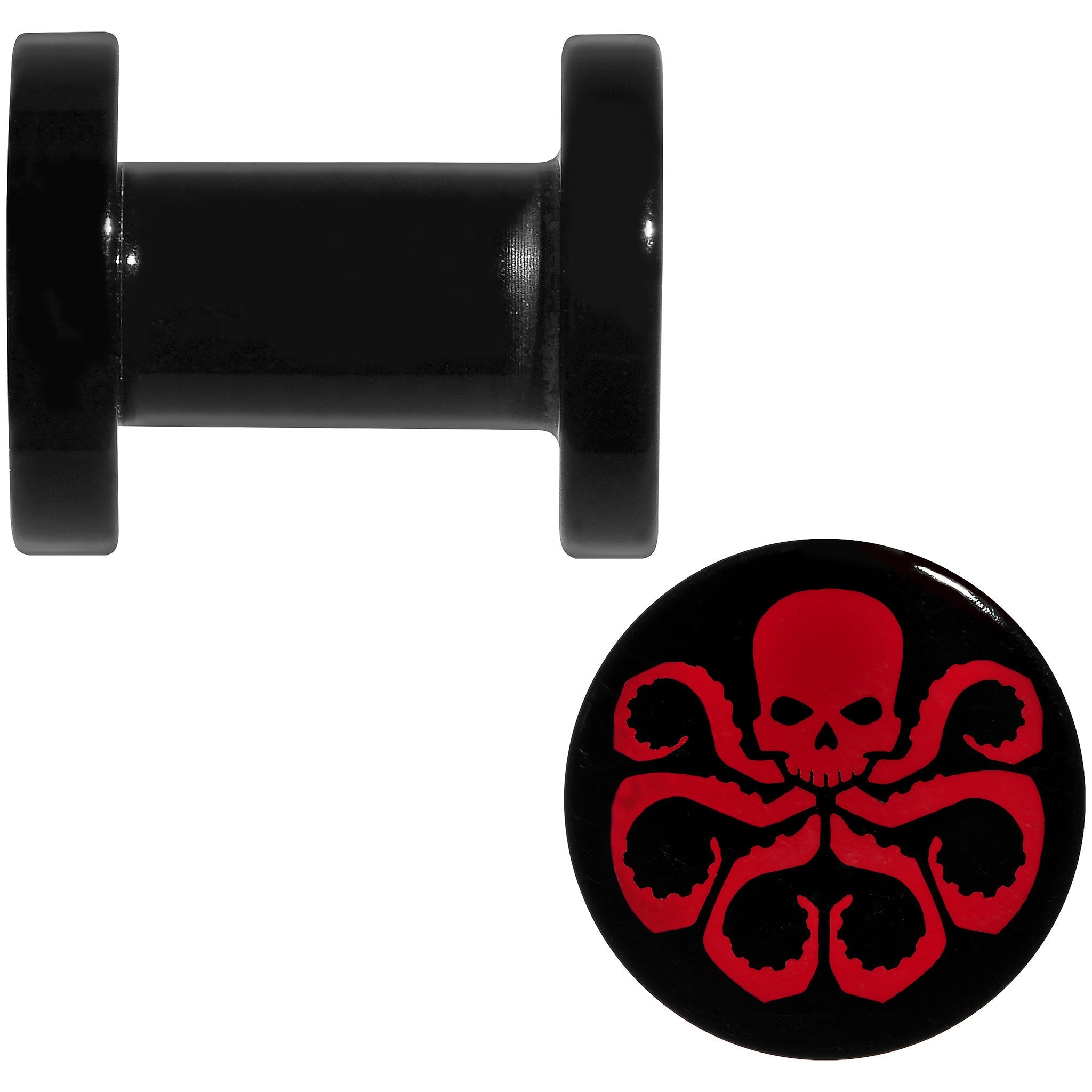 4G Black Acrylic Licensed Hydra Logo Screw Fit Plug Set