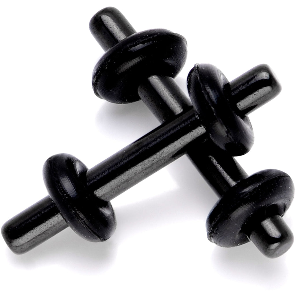 Black Anodized Titanium Micro Straight Plug Set 14G to 8G