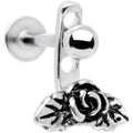 16G 3/8 Kissed Rose Flower Dangle Cartilage Tragus Helix Piercing