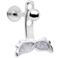 White Glitter Mermaid Tail Dangle Cartilage Tragus Helix Piercing