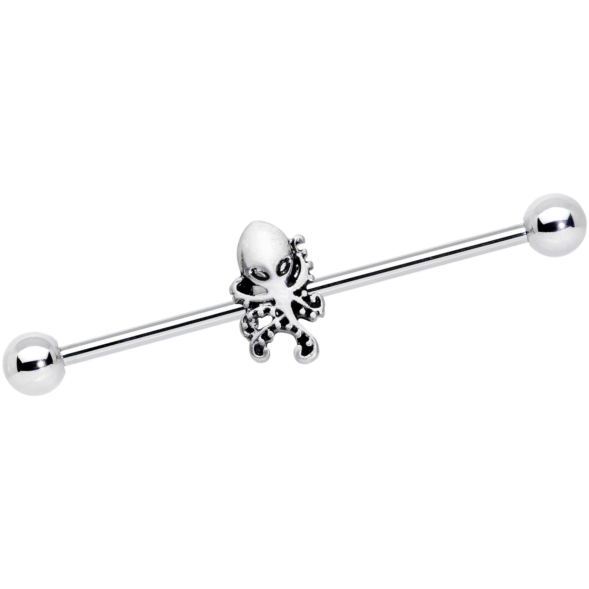 14G Evil Ancient Octopus Of The Deep Industrial Barbell 38mm