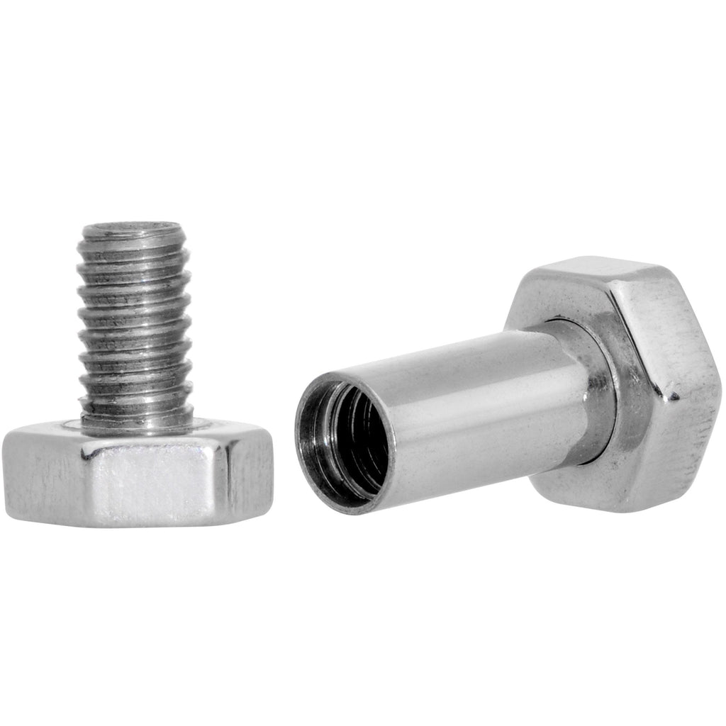 8G Geometric Hexagon Screw Fit Tunnel Plug Set
