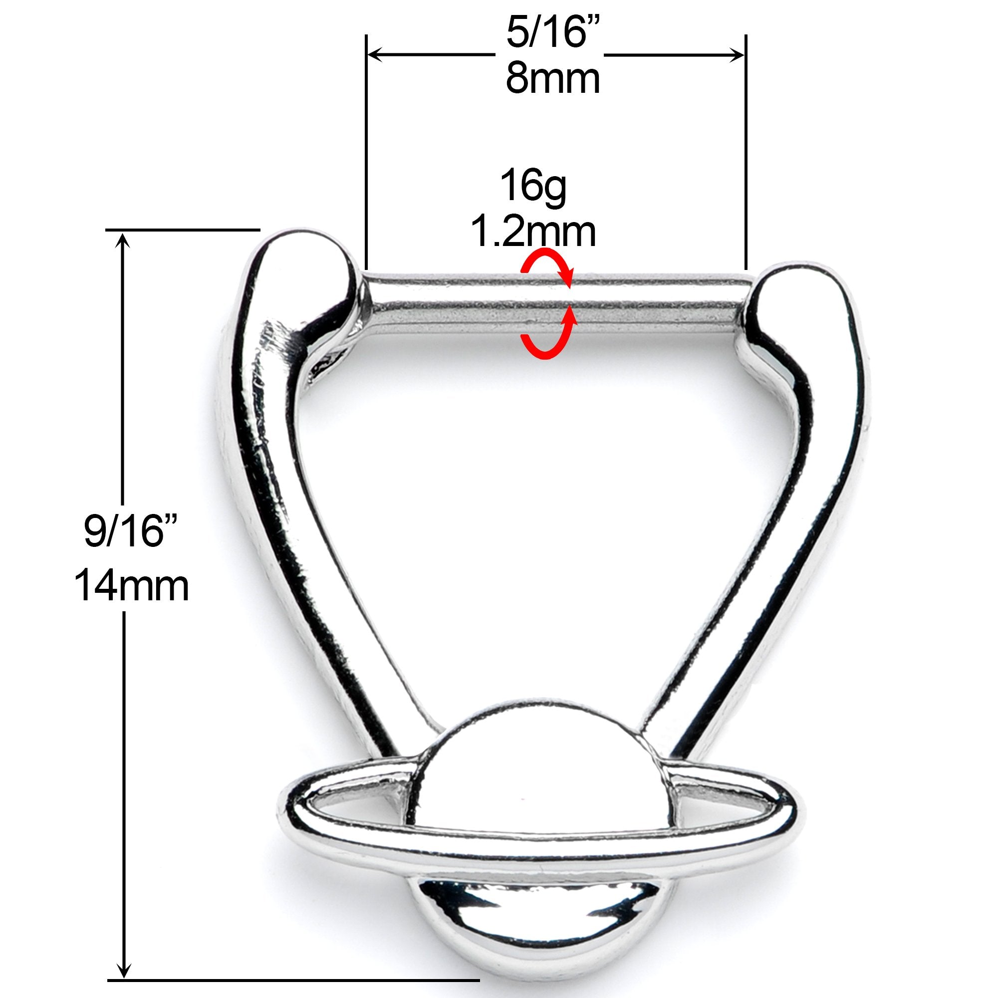 16G 5/16 Saturn Interplanetary Hinged Cartilage Clicker