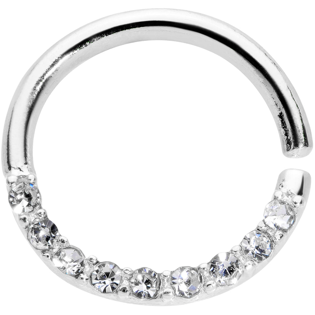 16G 5/16 Clear Gem Simple Elegance Seamless Circular Ring