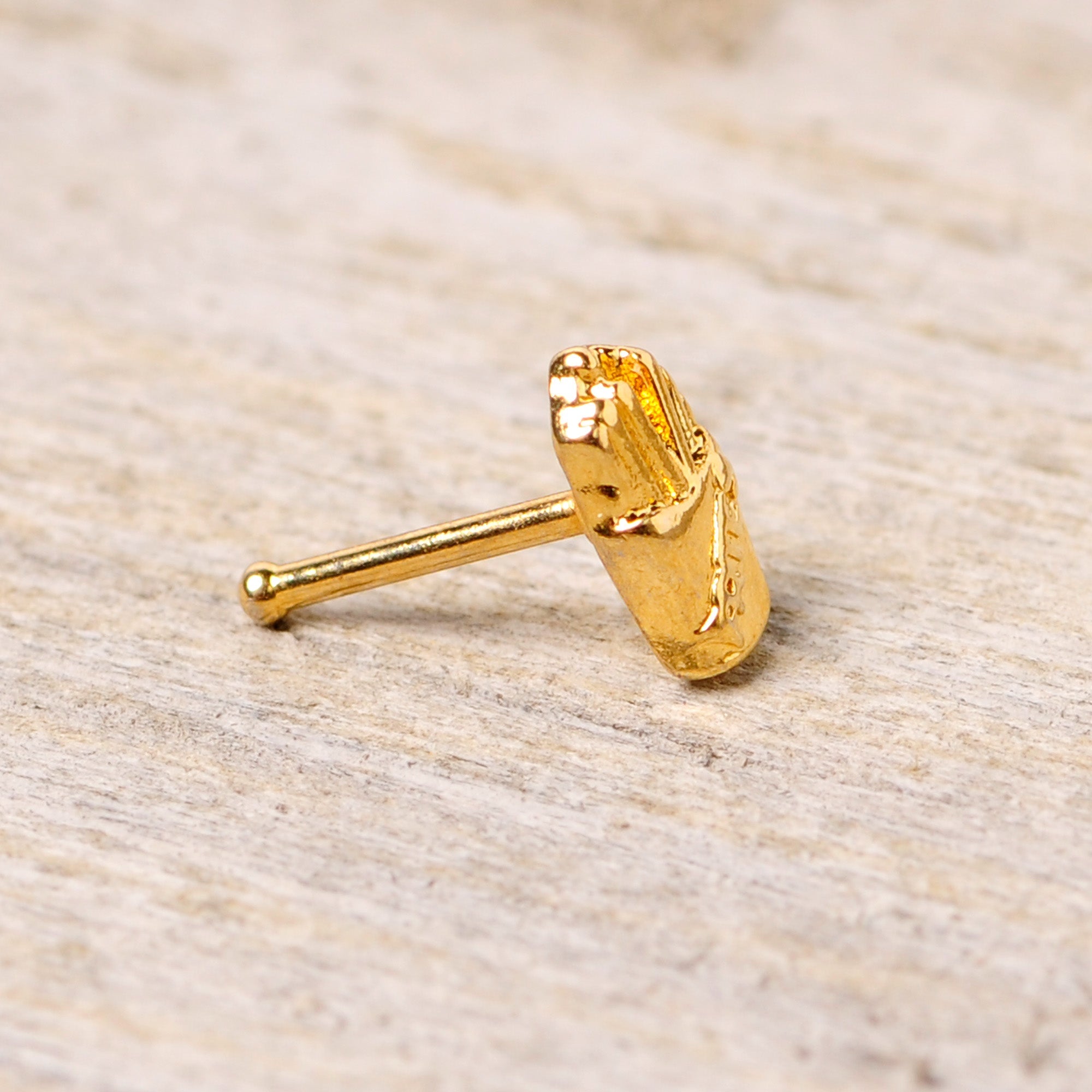 20G 1/4 Gold Tone Fast Food French Fries Nose Bone
