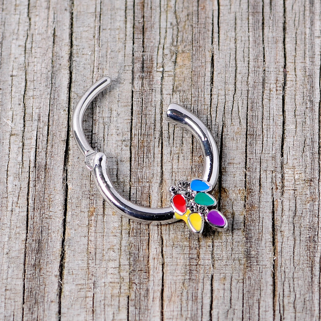16G 3/8 Christmas Lights Holiday Septum Clicker