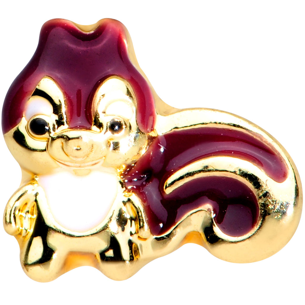 16G 1/4 Gold Tone Squirrel Cartilage Tragus Earring