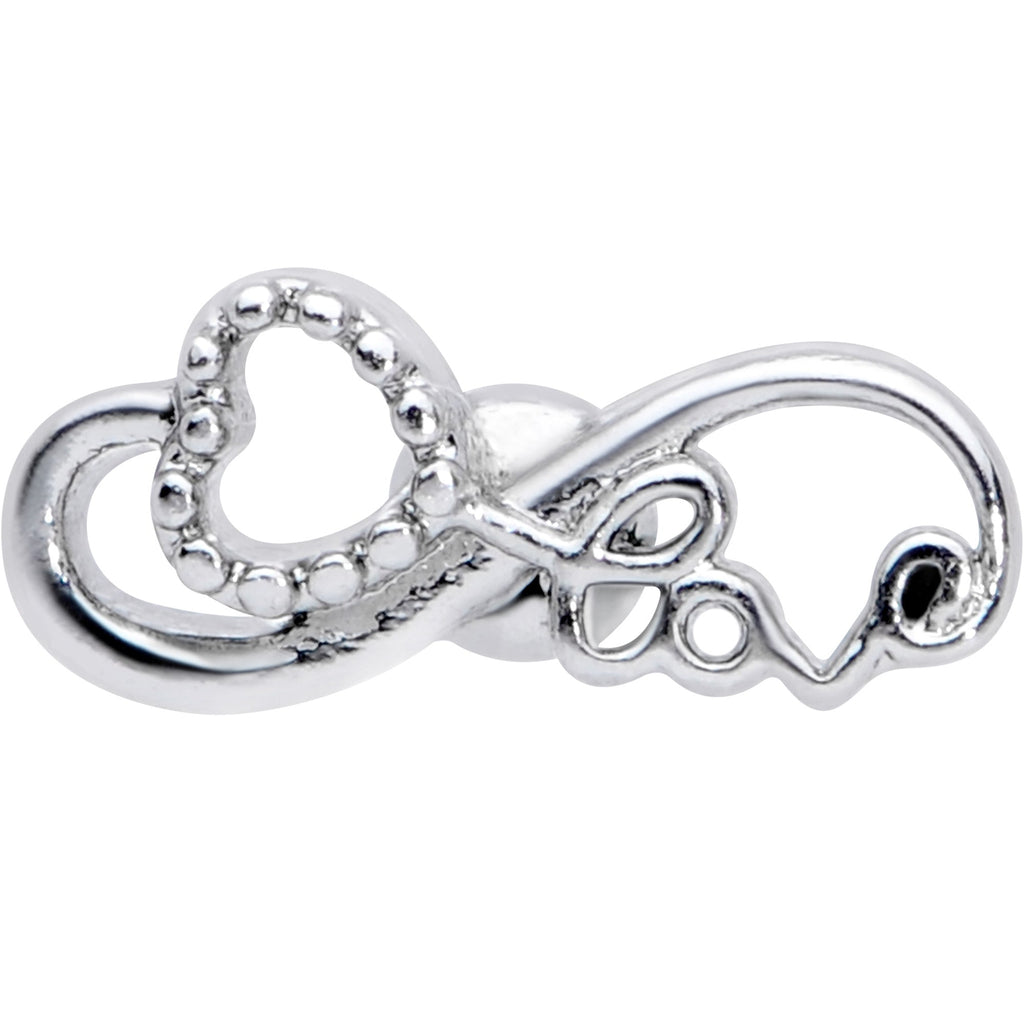 16G 1/4 Infinity Heart Valentines Day Cartilage Tragus Earring