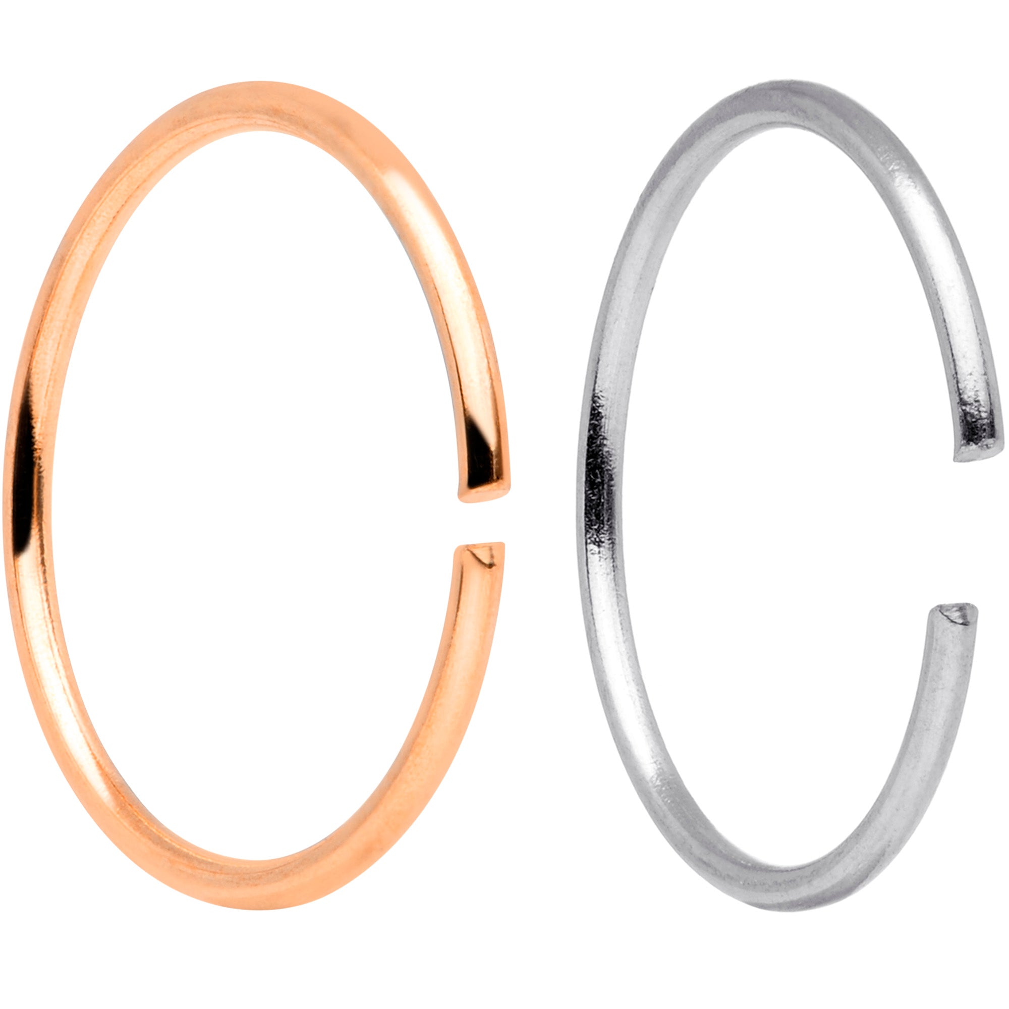 22G 5/16 Steel Rose Gold Tone Anodized Seamless Circular Ring Set of 12