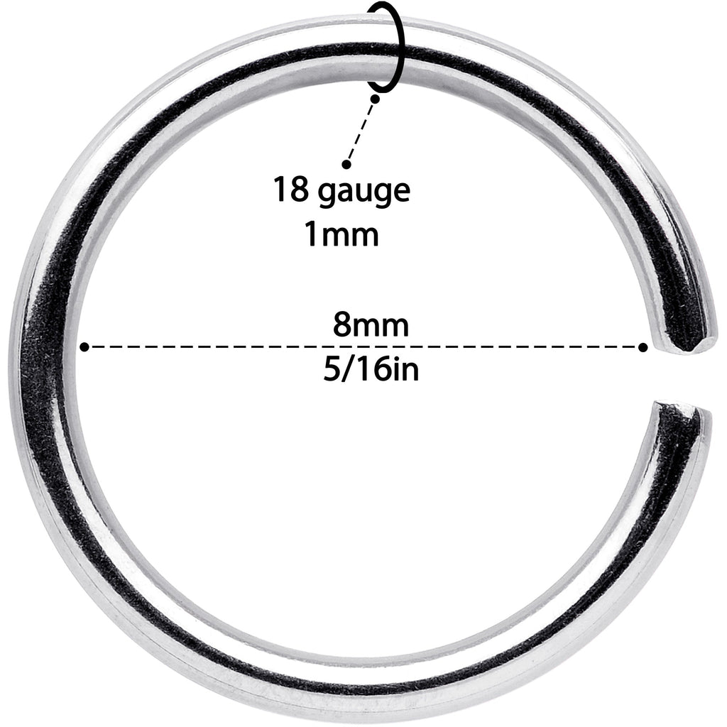 18G 5/16 Steel Rose Gold Tone Anodized Seamless Circular Ring Set of 12