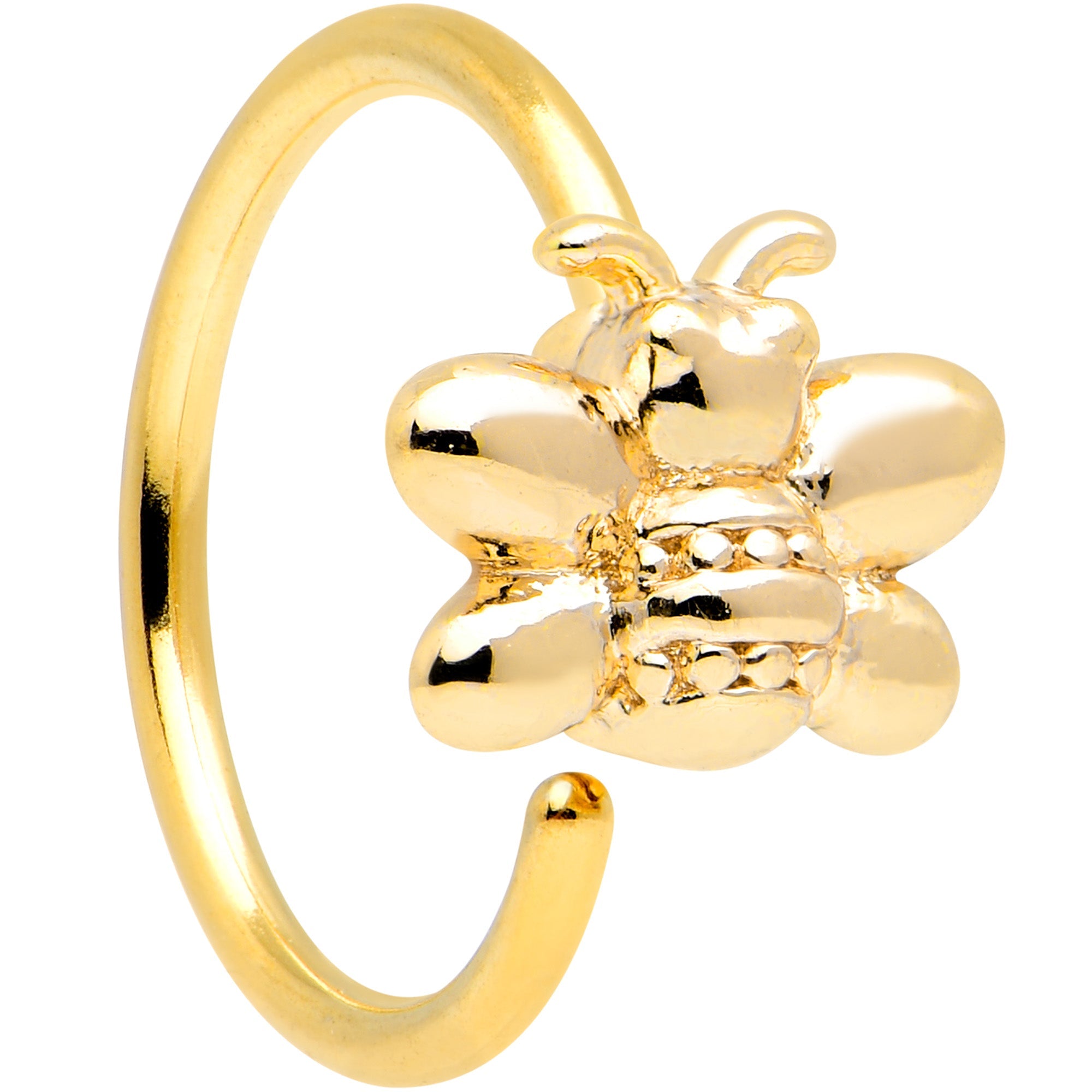 20G 5/16 Gold Tone Simply Stylish Bee Nose Hoop