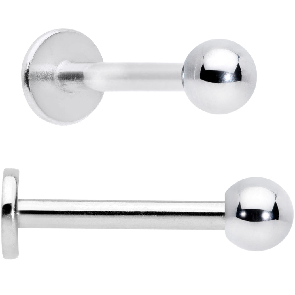 16G 5/16 Clear CZ Gem Flower Butterfly Labret Tragus Set of 3