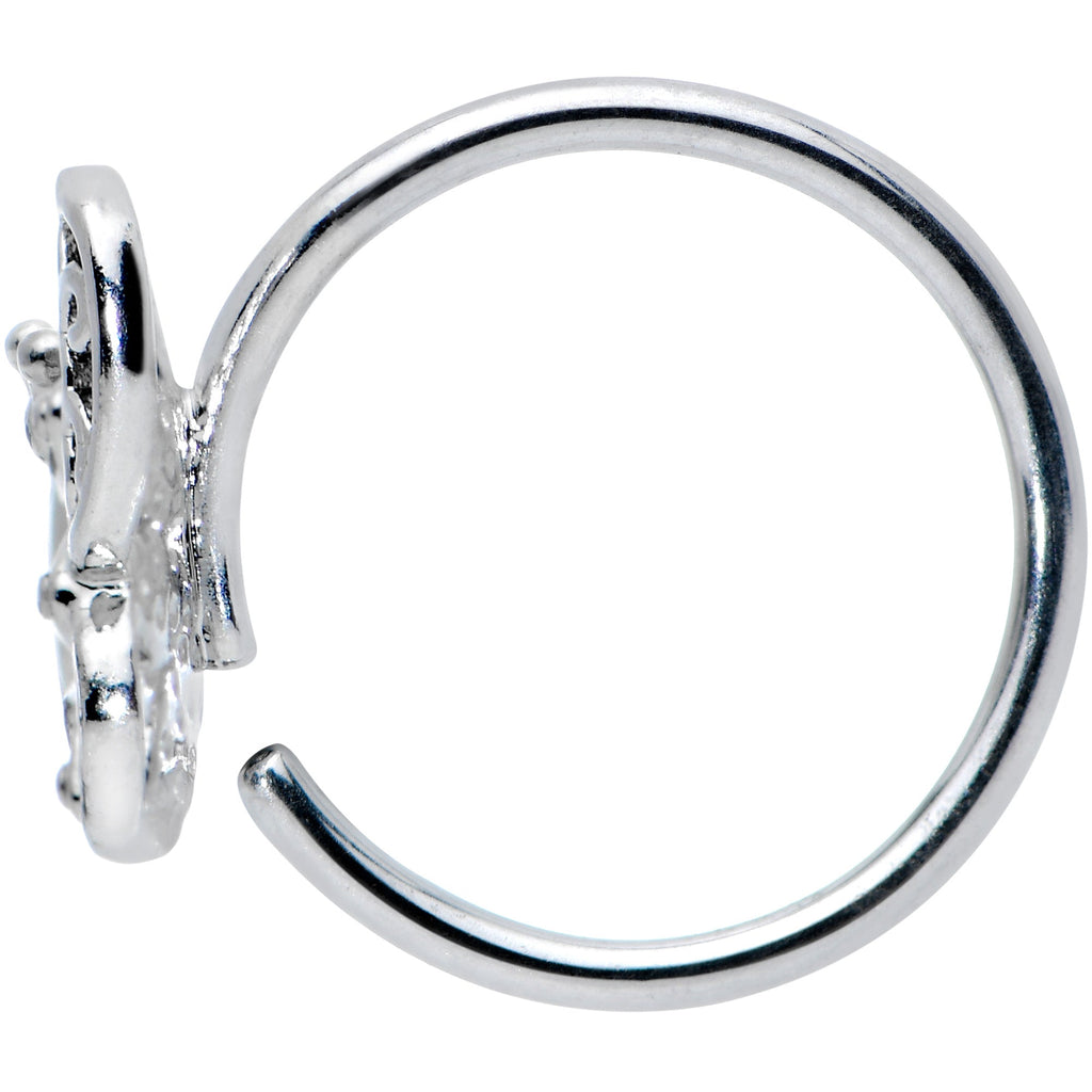 20G 5/16 Clear Gem Lacy Butterfly Nose Hoop