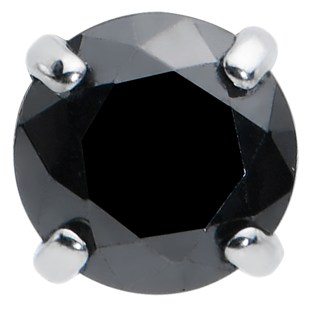 16G 5/16 Black CZ G23 Titanium Threadless Flower Labret Tragus