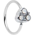 20G 5/16 White Faux Opal Trio Triangle Nose Hoop