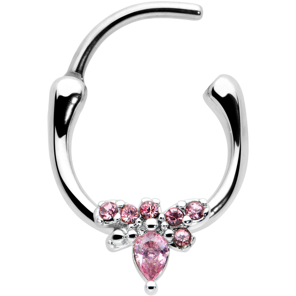 16G 5/16 Pink Gem Bee Glamour Cartilage Clicker