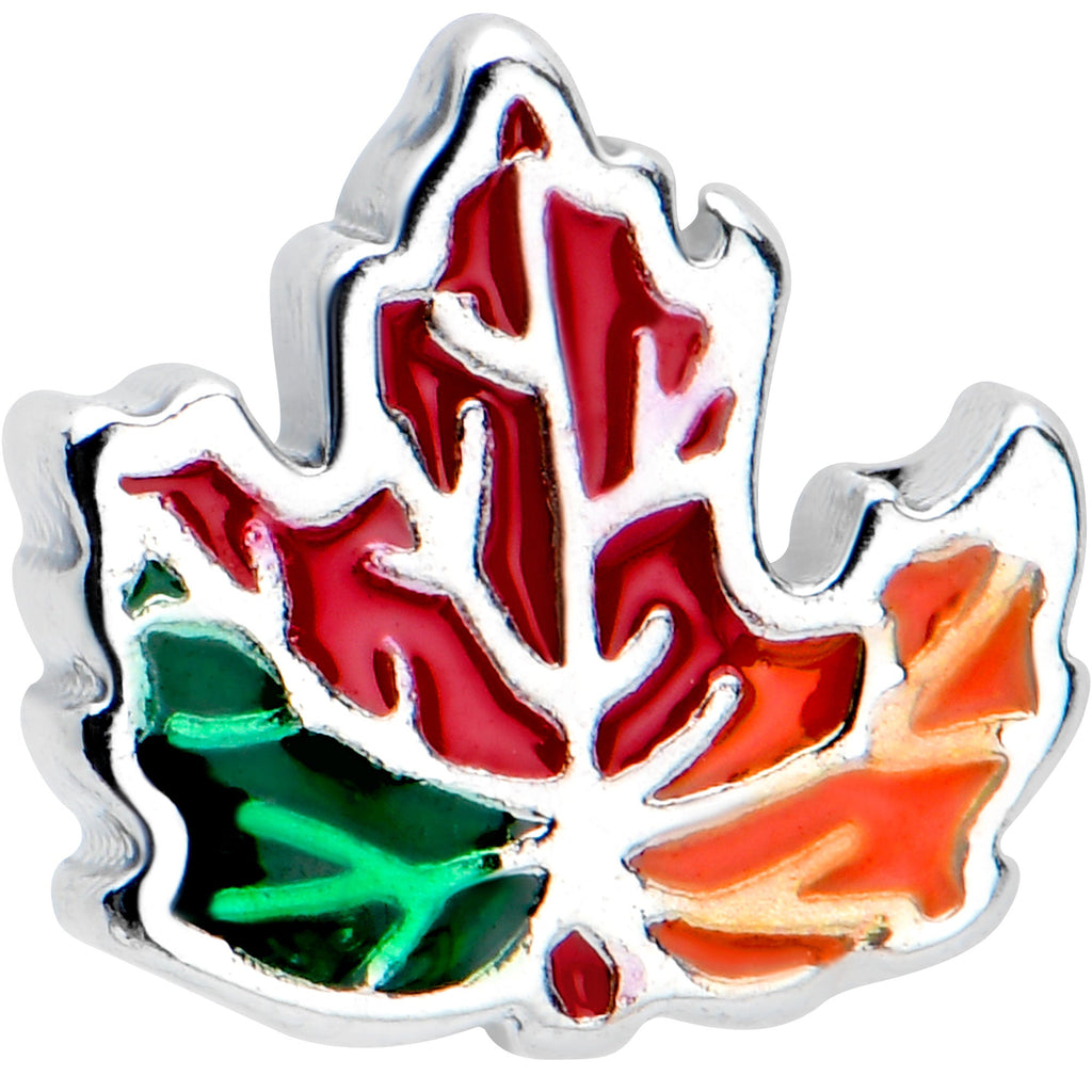 16G 5/16 Autumn Tricolor Red Maple Leaf Labret Monroe Tragus