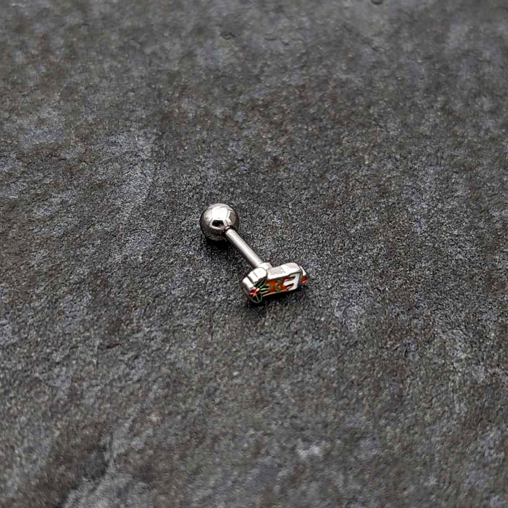 16G 1/4 Sweet Holiday Christmas Candle Cartilage Tragus Earring