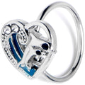 20G 5/16 Clear Gem Dolphin Heart Delight Nose Hoop