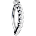 14G 3/8 Grade 23 Titanium Rope Style Hinged Hoop Belly Ring