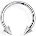 16G 3/8 G23 Titanium Punk Cone End Horseshoe Circular Barbell