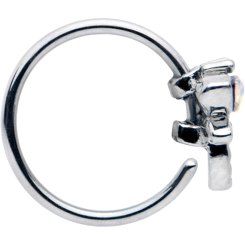 20G 5/16 Aurora CZ Gem Understated Dragonfly Nose Hoop