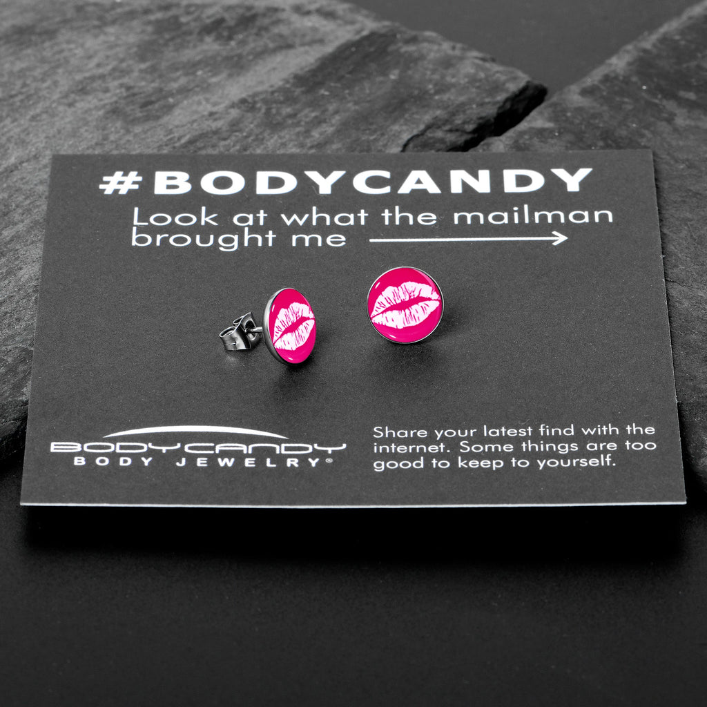 Red Hot Lips Stud Earrings by Onyx O