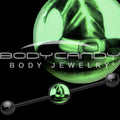 14G Black Glow in the Dark Witch's Hat Industrial Barbell 37mm