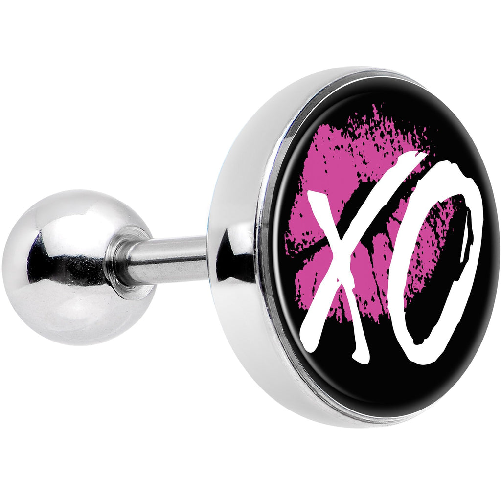 16G 1/4 Pink Lips XO Kiss Tragus Cartilage Earring
