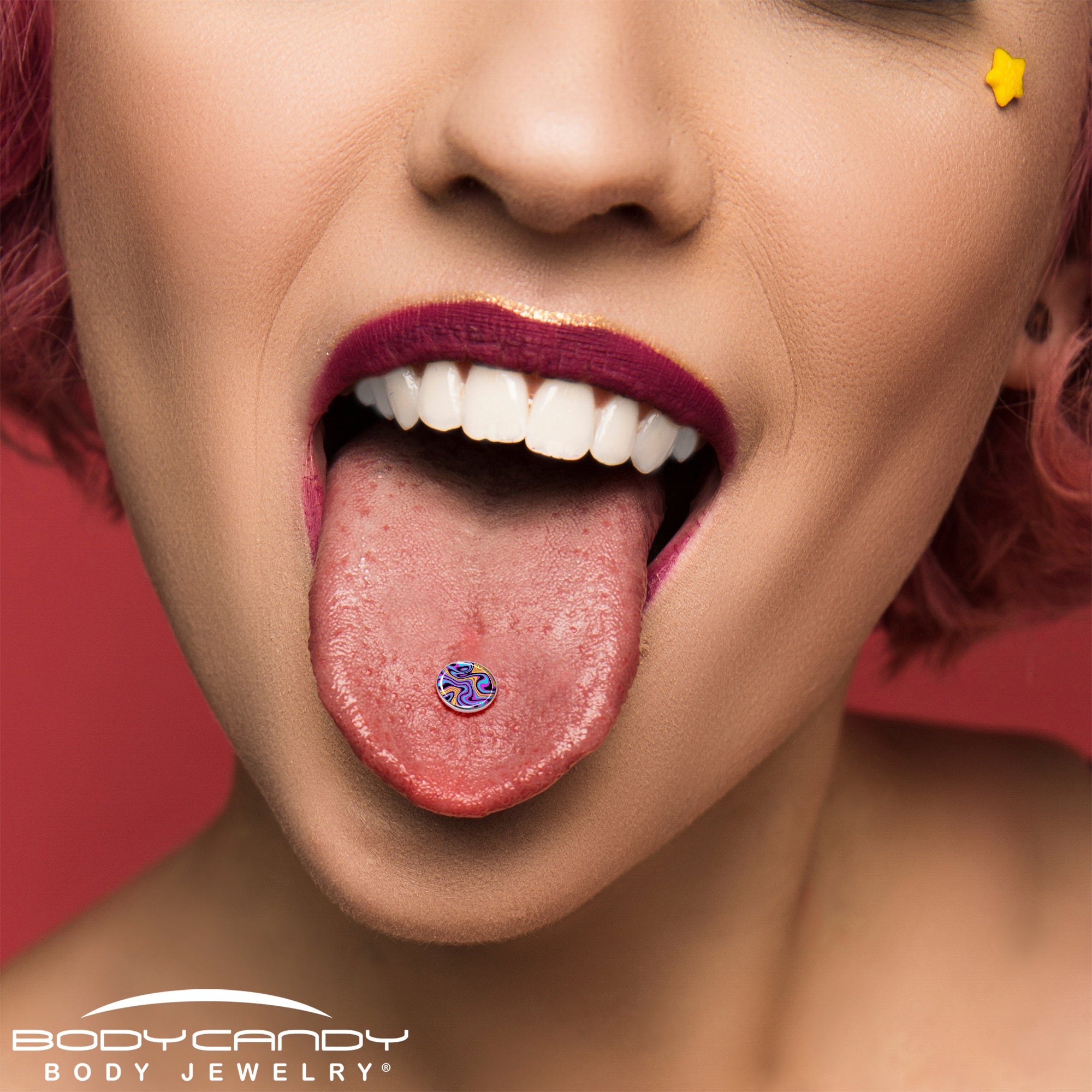 Funky Swirls Barbell Tongue Ring by Onyx O