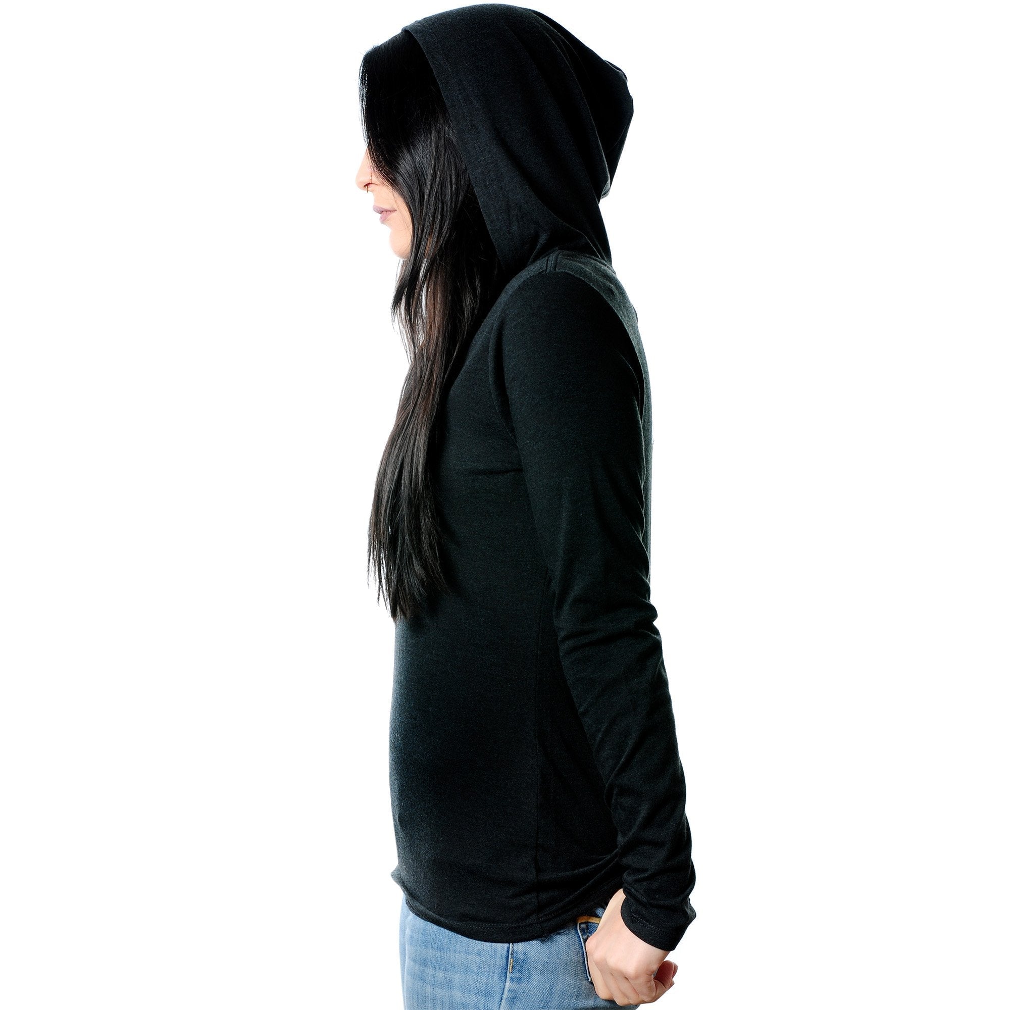 My Piercings Are My Story Black Tapered Long Sleeve Hoodie