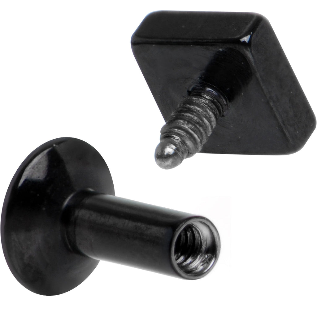 3/16 Black IP Rhombus Internally Threaded Daith Cartilage Tragus