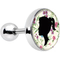 16G 1/4 Woman Floral Silhouette Tragus Cartilage Earring