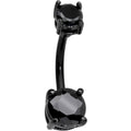 Black Gem Gothic Beauty Belly Ring